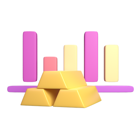 Gold Chart  3D Icon