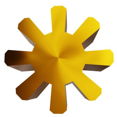 Gold Cogwheel  3D Icon