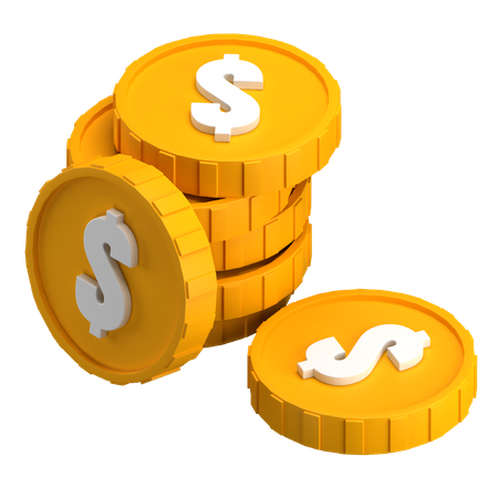 Dollar Coins 3D Icon