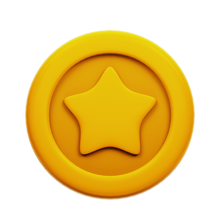 Gold Coin Badge  3D Icon