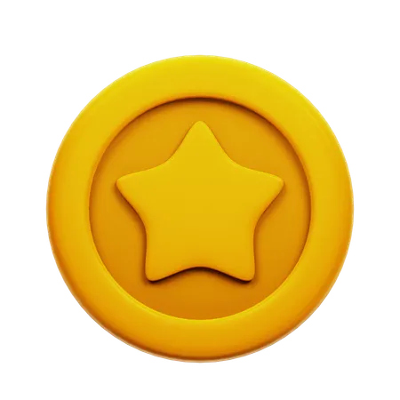 Gold Coin Badge  3D Icon