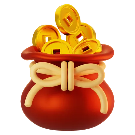 Gold Coin Bag  3D Icon