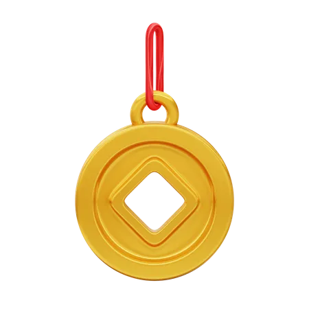 Gold Coin Ornament  3D Icon