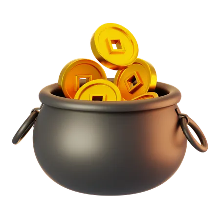 Gold Coin Pot  3D Icon