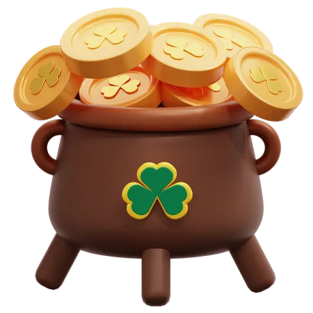 Gold Coin Pot  3D Icon