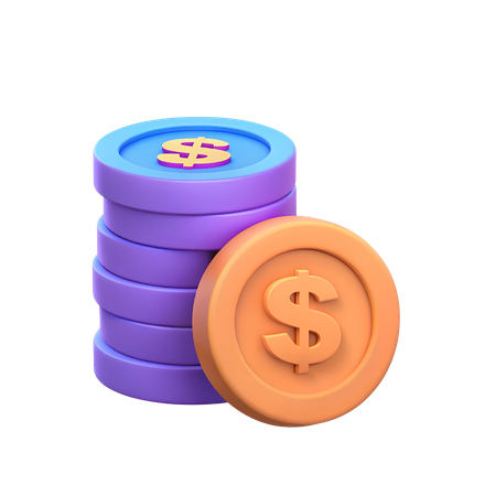 Gold Coin Stack  3D Icon