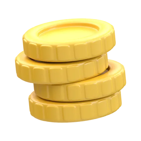 3 D RENDERING GOLD COINS ICON 3D Illustration