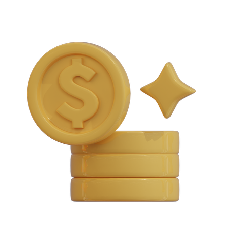 금화  3D Icon