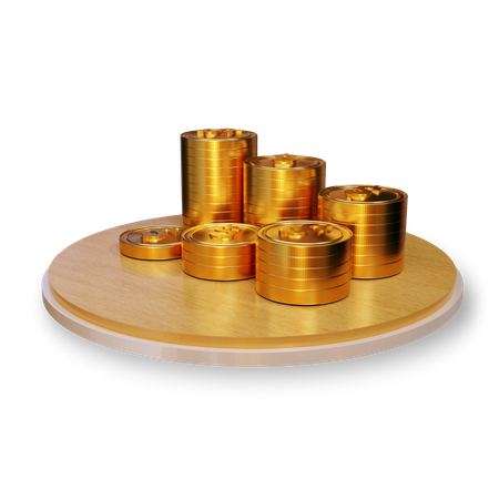 Gold coins 3D Illustration