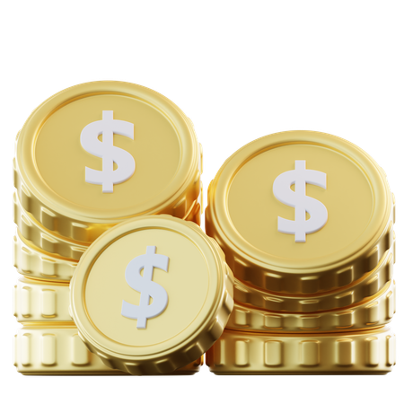 Gold Coins Stack  3D Icon