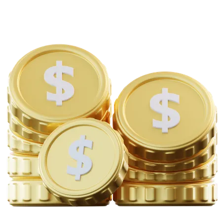 3 D Illustration Gold Coins Stack 3D Icon