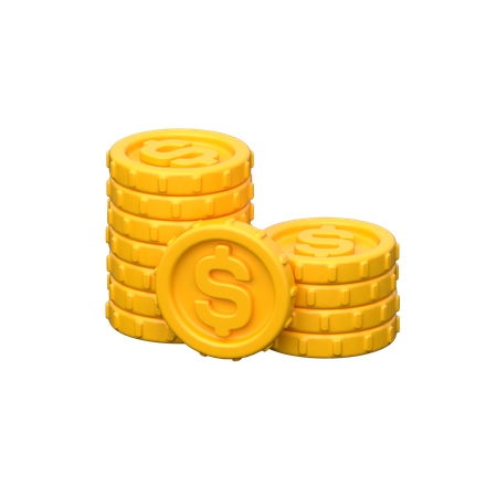 Gold Coins Stack  3D Icon