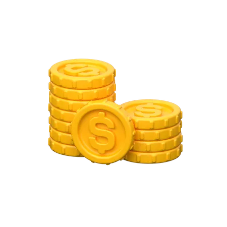 Gold Coins Stack  3D Icon