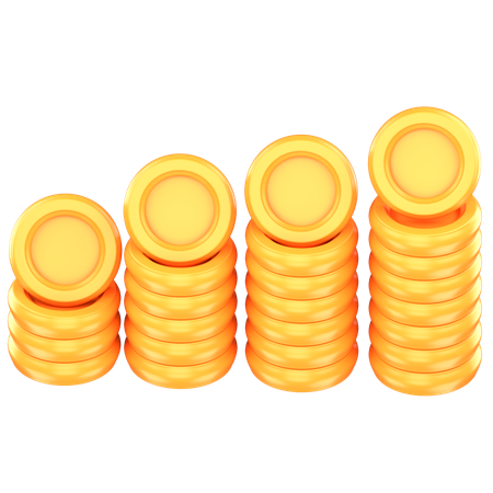 Gold Coins Stack  3D Icon