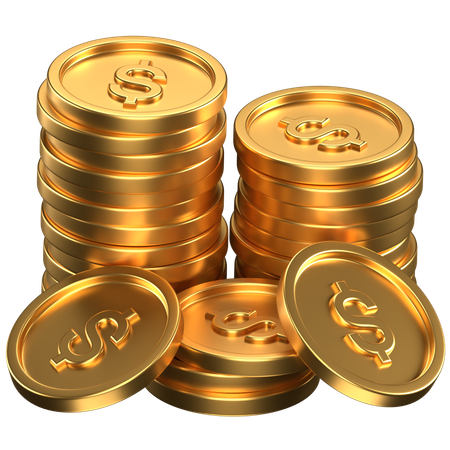 Gold Coins Stack  3D Icon