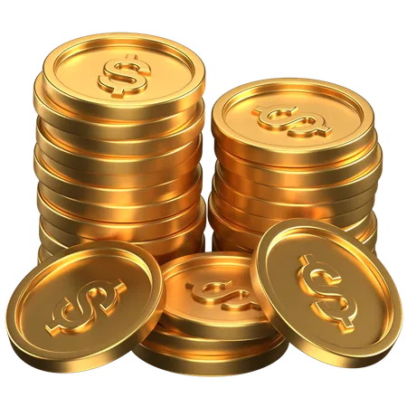 Gold Coins Stack  3D Icon