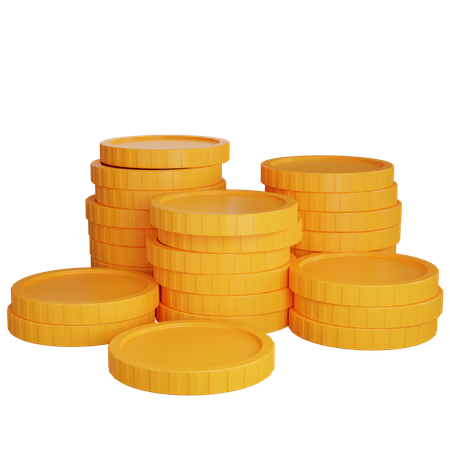 Gold Coins Stack  3D Icon