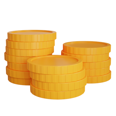 Gold Coins Stack  3D Icon