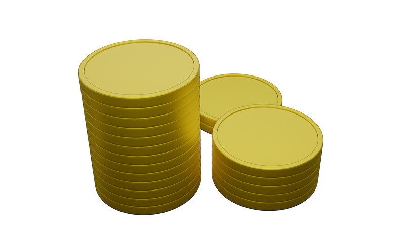 Gold Coins Stack  3D Illustration