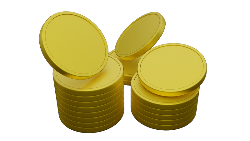 Gold Coins Stack  3D Illustration