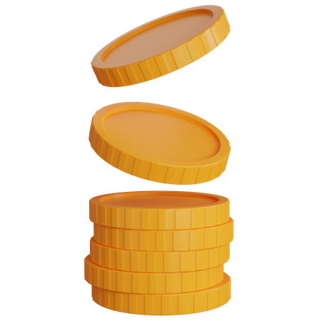 Gold Coins Stack 3D Icon