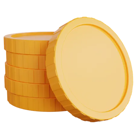 Single Gold Coin Stack With One Coin Facing In Front Of 3 D Render Illustration 3D Icon