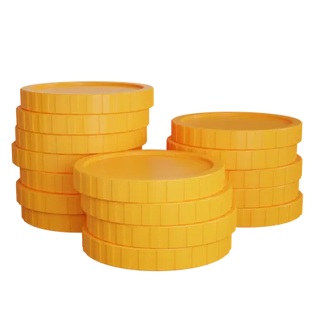 Three Stack Gold Coins 3 D Render Illustration 3D Icon