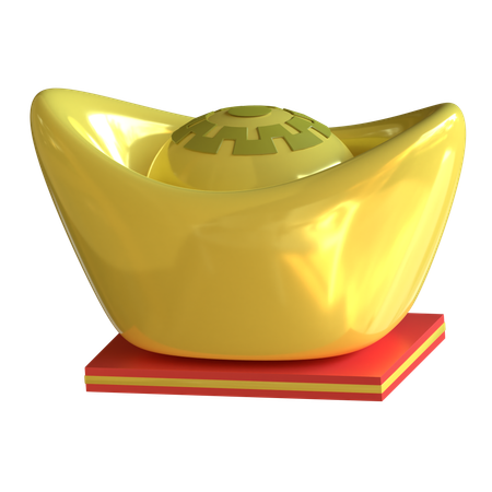 Gold Coins Yuanbao  3D Icon