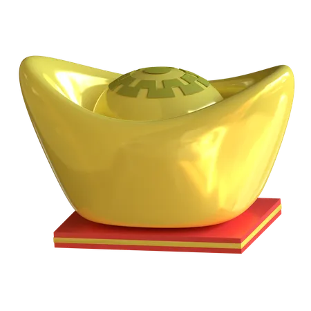 Gold Coins Yuanbao  3D Icon