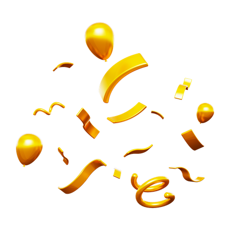 Gold Confetti  3D Icon
