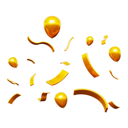 Gold Confetti  3D Icon