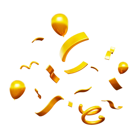 Gold Confetti  3D Icon