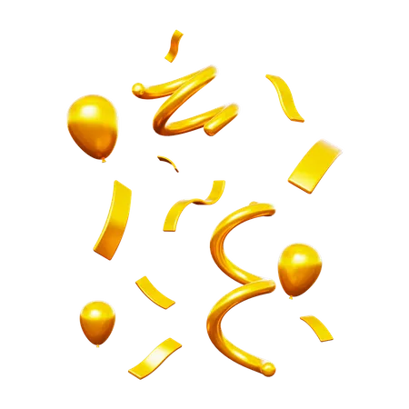 Gold Confetti  3D Icon