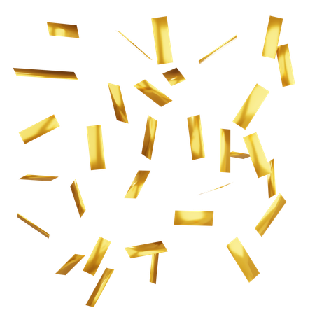 Gold Confetti Falls  3D Icon