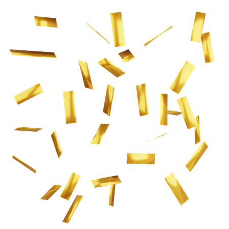 Gold Confetti Falls  3D Icon