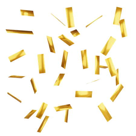 Gold Confetti Falls  3D Icon
