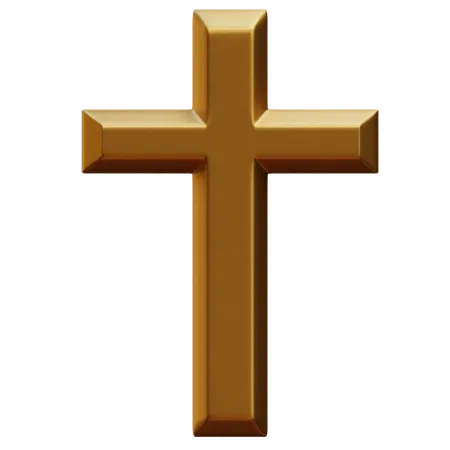 Gold Cross 3D Illustration