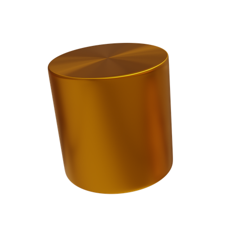 Gold Cylinder  3D Icon