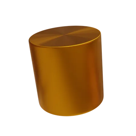 Gold Cylinder  3D Icon