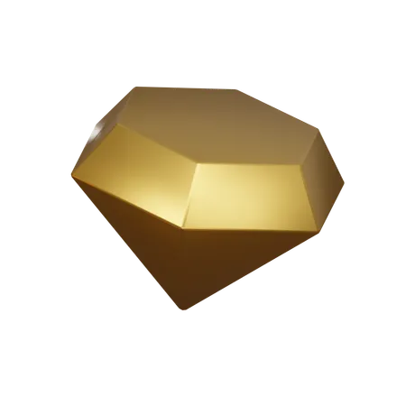 Gold Diamond 3 D Icon 3D Icon