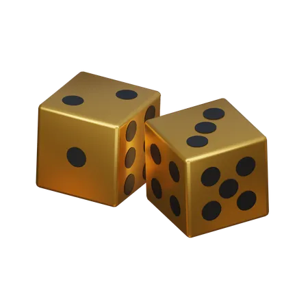 Gold dice  3D Icon