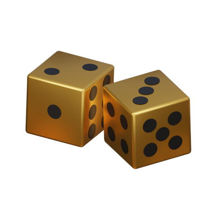 Gold dice  3D Icon