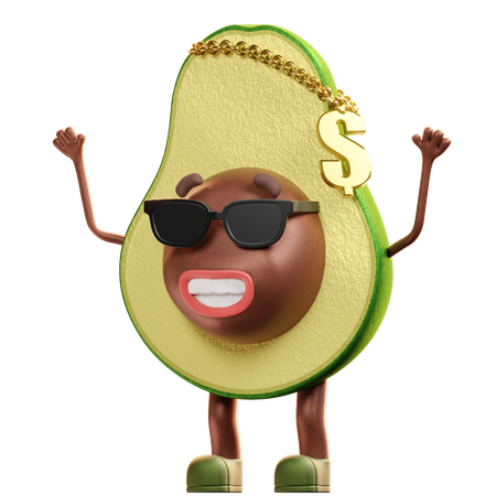 Gold Digger Avocado  3D Icon