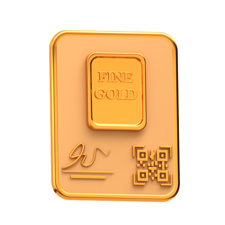Gold Digital Certificate  3D Icon
