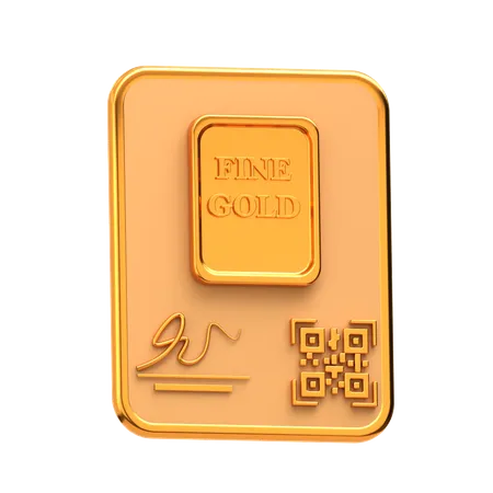 Gold Digital Certificate  3D Icon