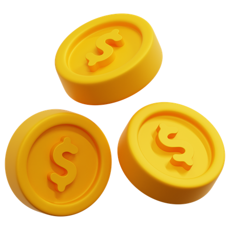Gold Dollar Coin  3D Icon