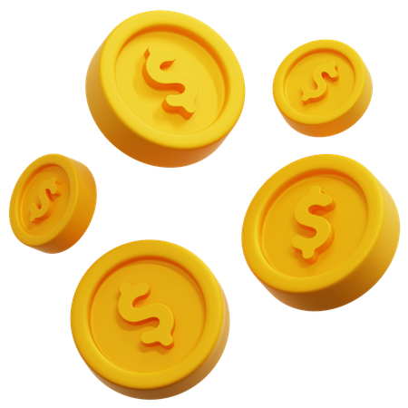 Gold Dollar Coin  3D Icon
