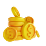 3d gold dollar coin emoji