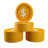 gold dollar coin 3d logo