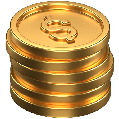 Gold-Dollar-Münzen  3D Icon